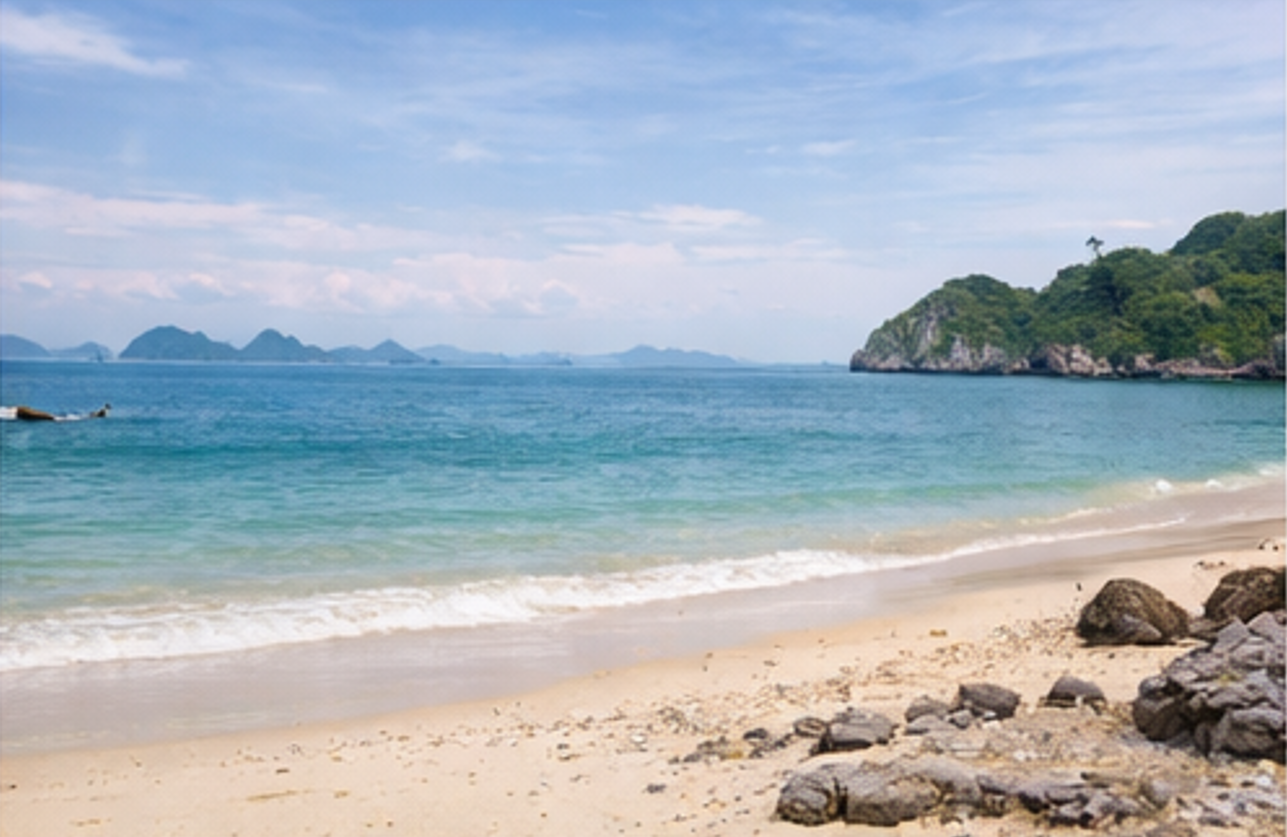Clear blue sea water and white sand, natural and perfect beauty