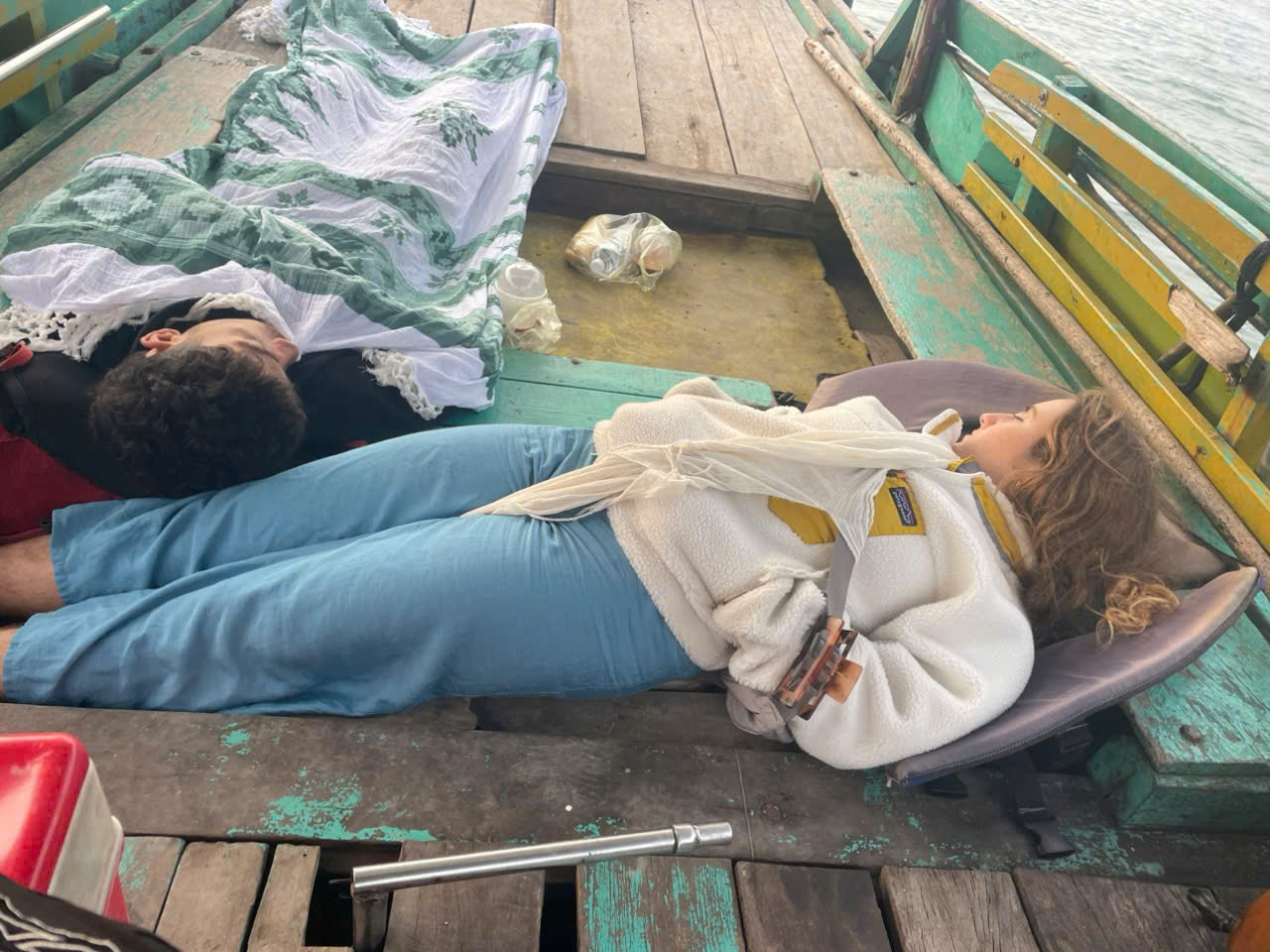 Some early risers find our boat so comfortable that they simply rest there until the sun makes its spectacular appearance.